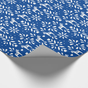 Papel De Regalo Envoltura de regalo azul para el caballo Dala de c