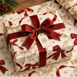 Papel De Regalo Envoltura de regalo con lazo de satén elegante