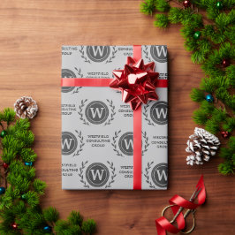 Papel De Regalo Envoltura de regalo con monograma comercial elegan