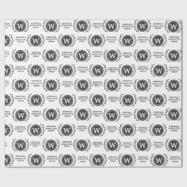 Papel De Regalo Envoltura de regalo con monograma comercial elegan