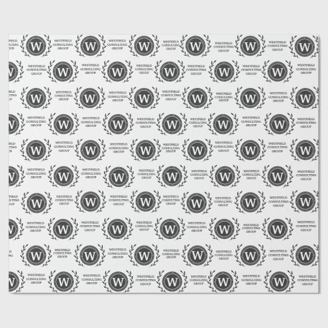 Papel De Regalo Envoltura de regalo con monograma elegante profesi (Superficie plana)