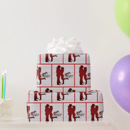 Papel De Regalo Envoltura de regalo de amor romántico de la pareja
