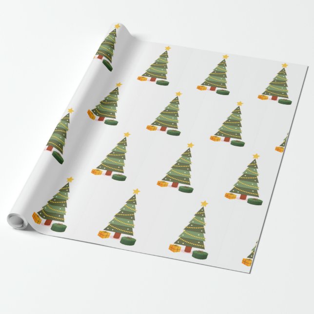 Papel De Regalo Envoltura de regalo de árbol de Navidad (Desenrollado)