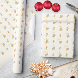 Papel De Regalo Envoltura de Regalo de Árbol de Navidad de Bastón 