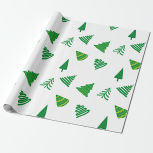 Papel De Regalo Envoltura de regalo de árboles de Navidad simpleme