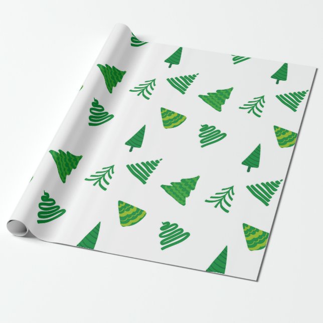 Papel De Regalo Envoltura de regalo de árboles de Navidad simpleme (Desenrollado)
