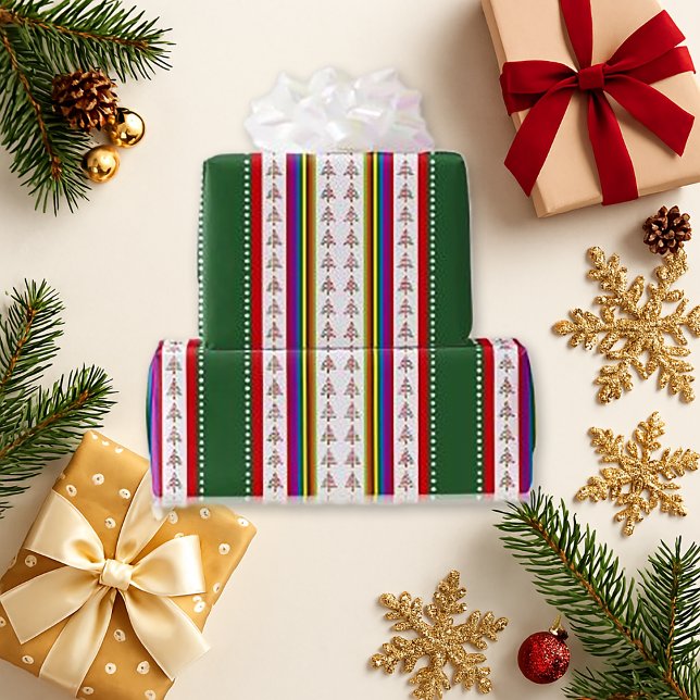 Papel De Regalo Envoltura de regalo de árboles y rayas de vacacion (Subido por el creador)