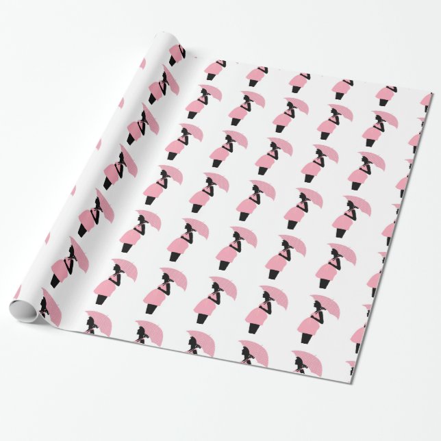 Papel De Regalo Envoltura de regalo de Baby Shower, madre embaraza (Desenrollado)
