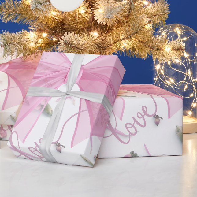 Papel De Regalo Envoltura de regalo de Boda rosa romántico (Vacaciones)