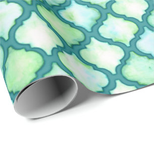Papel De Regalo Envoltura de regalo de color de agua Verde azulada