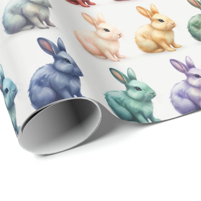 Papel De Regalo Envoltura de regalo de conejitos de Pascua Adorabl (Esquina del rollo)