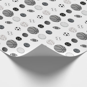 Papel De Regalo Envoltura de regalo de cumpleaños de deportes múlt