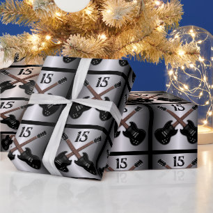 Papel De Regalo Envoltura de regalo de cumpleaños de guitarra eléc