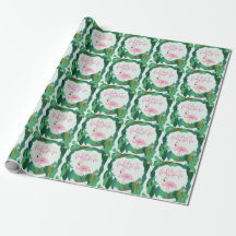 Envoltura de regalo de flamingo tropical