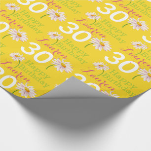 Papel De Regalo envoltura de regalo de flor de margarita amarilla