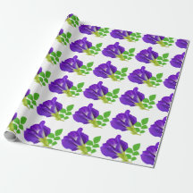 Envoltura de regalo de floral de color púrpura