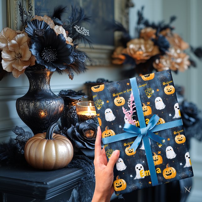 Papel De Regalo Envoltura de regalo de Halloween personalizado con (Subido por el creador)