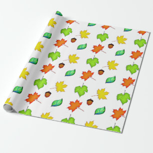 Papel De Regalo Envoltura de regalo de hojas de bonito y alcornoqu
