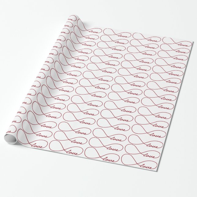 Papel De Regalo Envoltura de regalo de Infinity Love Red (Desenrollado)