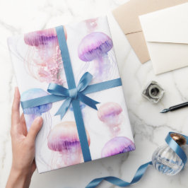 Papel De Regalo Envoltura de regalo de la medusa de color de agua 