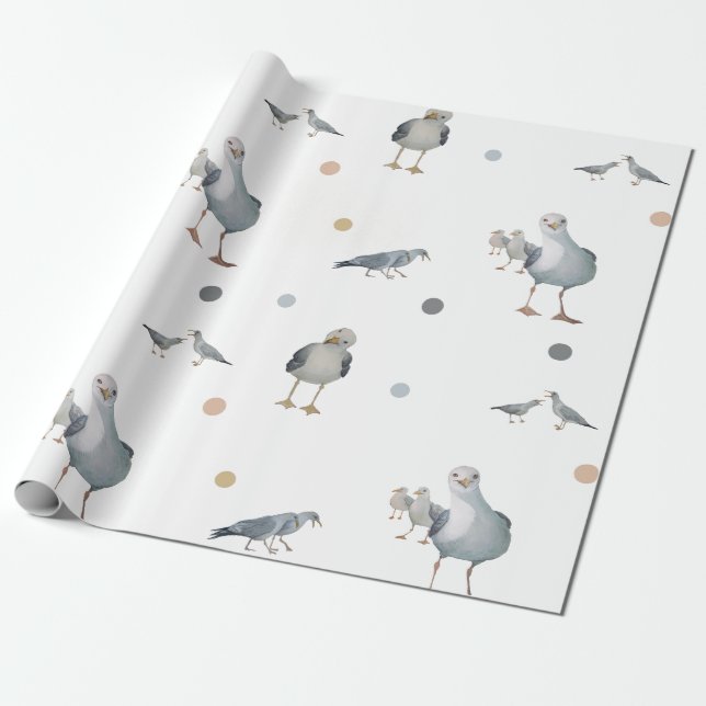 Papel De Regalo Envoltura de regalo de las gaviotas silvestres (Desenrollado)