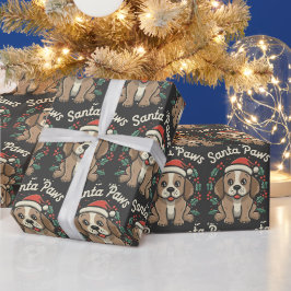 Papel De Regalo Envoltura de regalo de los Navidades de Santa Paws