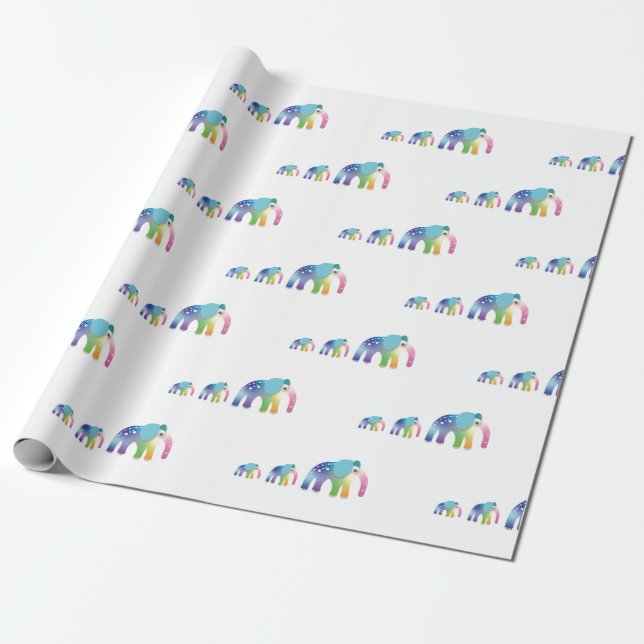 Papel De Regalo Envoltura de regalo de los niños del Elefante del  (Desenrollado)