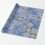 Papel De Regalo Envoltura de regalo de Maiólica italiana | Cerámic<br><div class="desc">Eleva tu regalo con este impresionante envoltorio de regalo de inspiración italiana inspirado en la maiólica, con intrincados patrones que recuerdan a la artesanía tradicional de cerámica. Perfecto para bodas, duchas de novias o ocasiones especiales, este elegante diseño muestra el encanto eterno del Mediterráneo con sus vibrantes motivos azules y...</div>