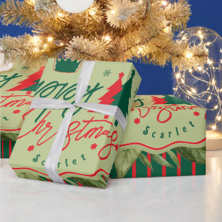 Papel De Regalo Envoltura de regalo de Navidad personalizada con n