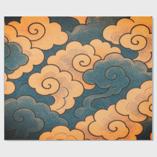 PAPEL DE REGALO ENVOLTURA DE REGALO DE NUBES JAPONESES 