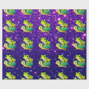 Papel De Regalo Envoltura de regalo de rana tortuga adorable encan