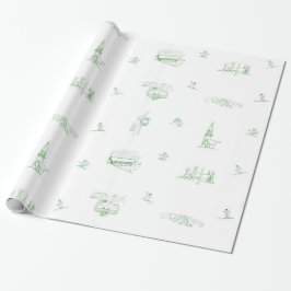 Papel De Regalo Envoltura de regalo de Stratton Toile - verde