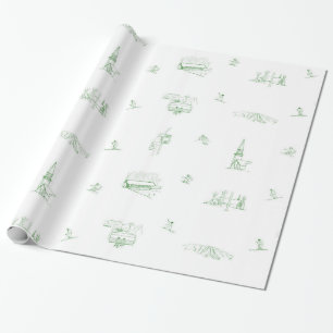 Papel De Regalo Envoltura de regalo de Stratton Toile - verde