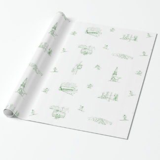 Papel De Regalo Envoltura de regalo de Stratton Toile - verde
