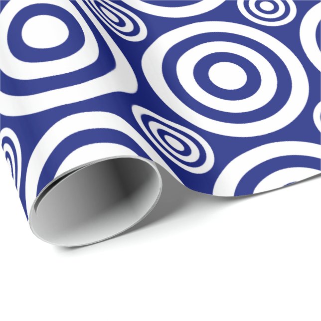 Papel De Regalo Envoltura de regalo de toro-azul-blanco (Esquina del rollo)