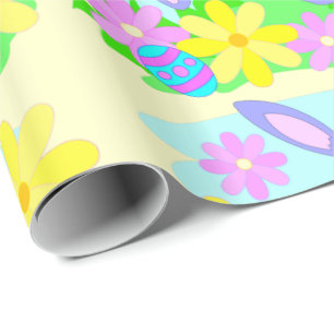 Papel De Regalo Envoltura de regalo del conejo de Pascua feliz