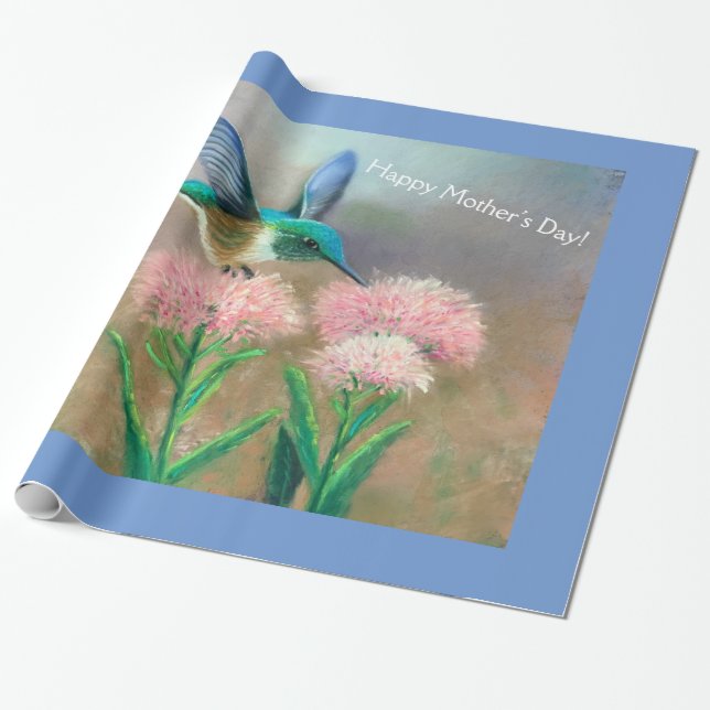 Papel De Regalo Envoltura de regalo del Hummingbird del día de la  (Desenrollado)