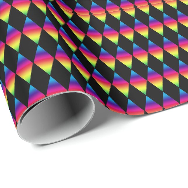 Papel De Regalo Envoltura de regalo - Diamantes del arcoiris en ne (Esquina del rollo)