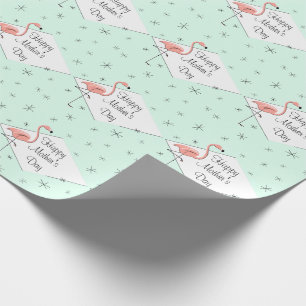 Papel De Regalo Envoltura de regalo Flamingo Aqua diamante Feliz D