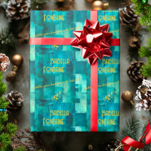 Envoltura de regalo monocromática verde elegante c