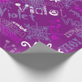 Papel De Regalo Envoltura de regalo morado Copos de nieve lacados 