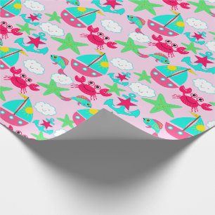 Papel De Regalo Envoltura de regalo náutica Cangrejos verdes de co
