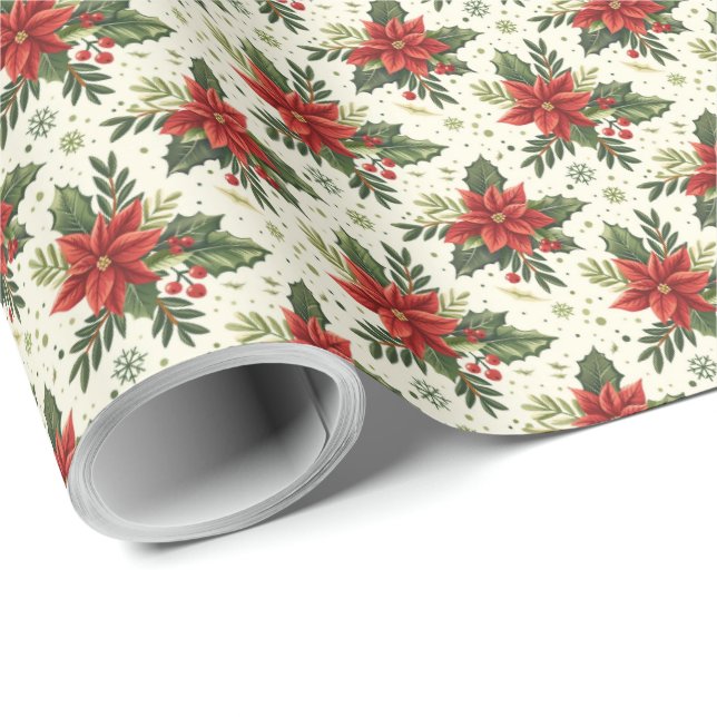 Papel De Regalo Envoltura de regalo navideño de Navidades de Poins (Esquina del rollo)