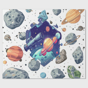 Papel De Regalo Envoltura de regalo nebulosa intergaláctica blanco