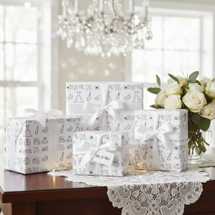Papel De Regalo Envoltura de regalo para día de boda chic