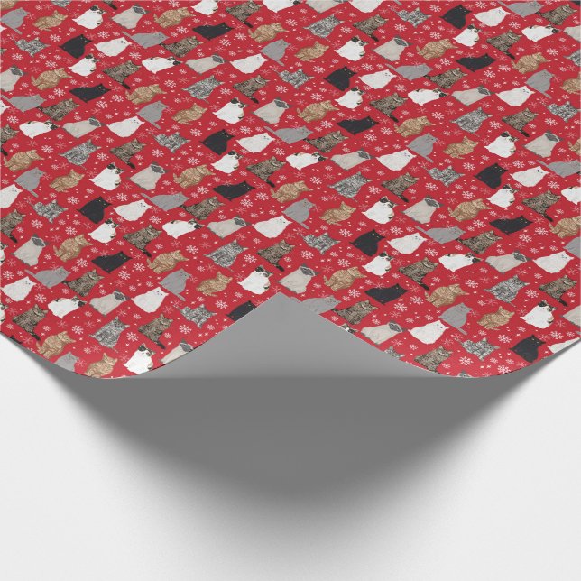 Papel De Regalo Envoltura de regalo para gatos Navidades (Esquina)