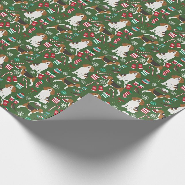 Papel De Regalo Envoltura de regalo para los Navidades Beagles (Esquina)
