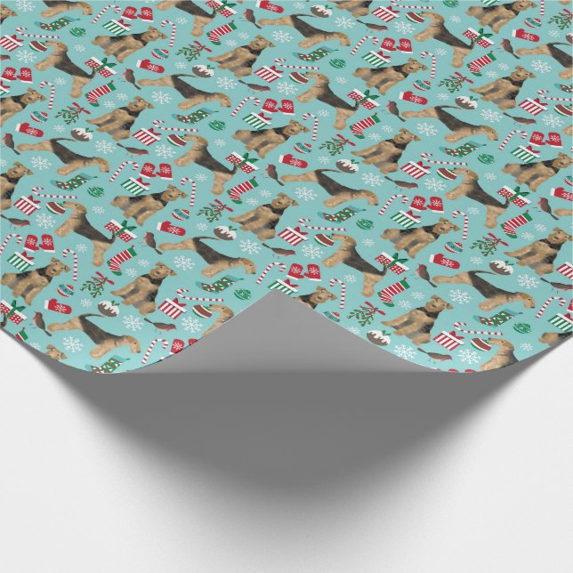 Papel De Regalo Envoltura de regalo para Navidades Airedale Terrie (Esquina)