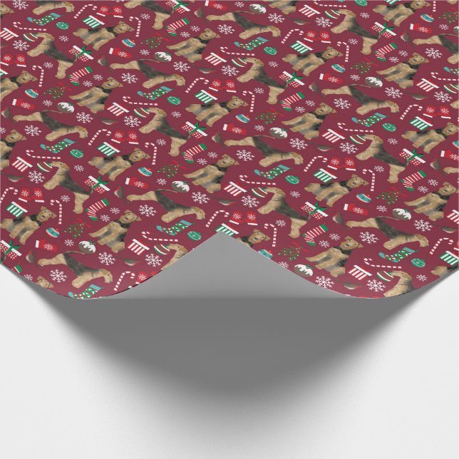 Papel De Regalo Envoltura de regalo para Navidades Airedale Terrie (Esquina)