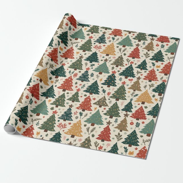 Papel De Regalo envoltura de regalo para navidades de árbol (Desenrollado)